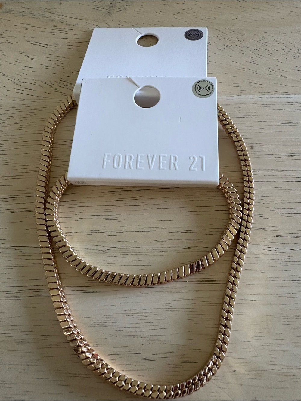 Forever 21 Rose Gold Double Layer Herringbone Necklace
